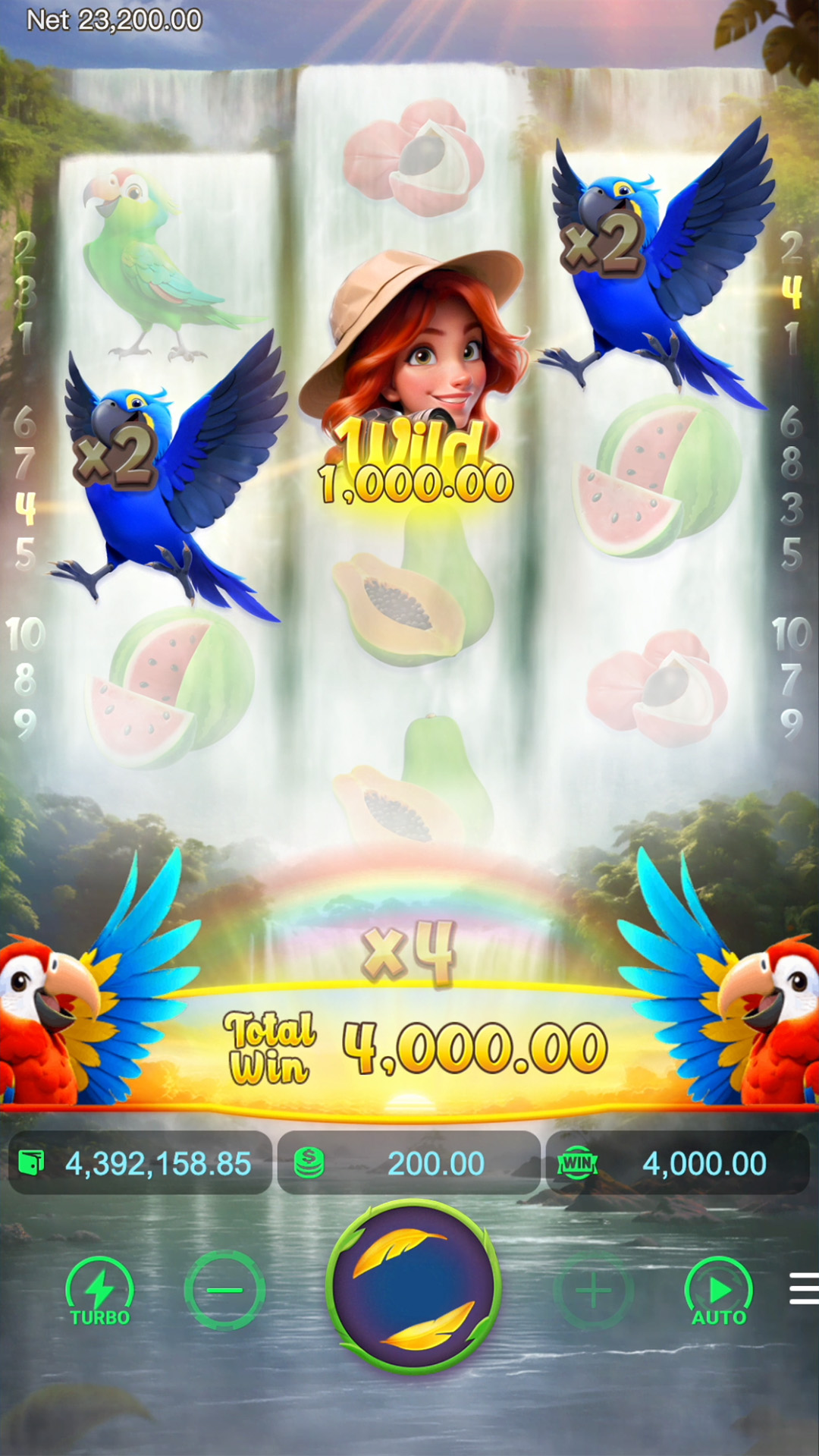 การจ่ายรางวัล ในเกมสล็อต Wings of Iguazu