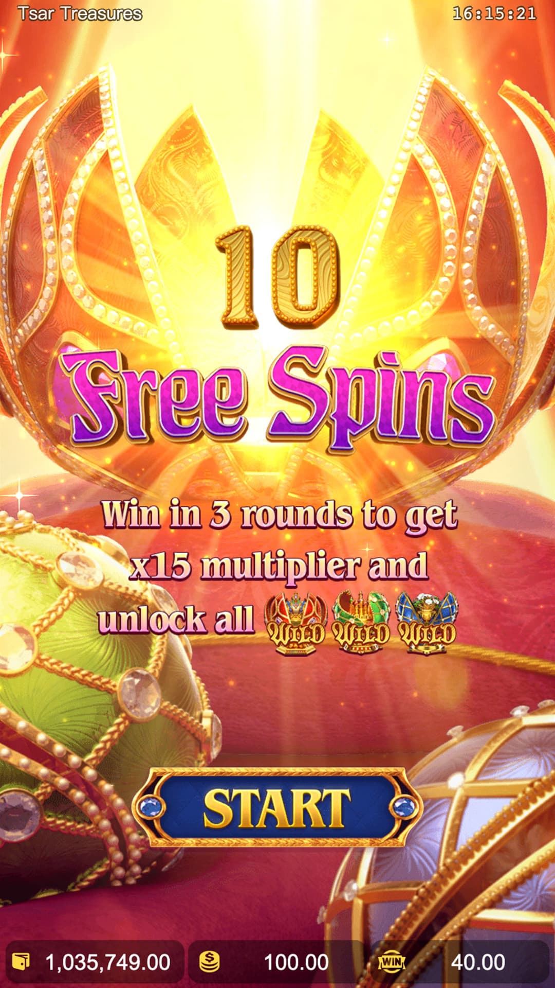 tsar treasures free spin feature en2