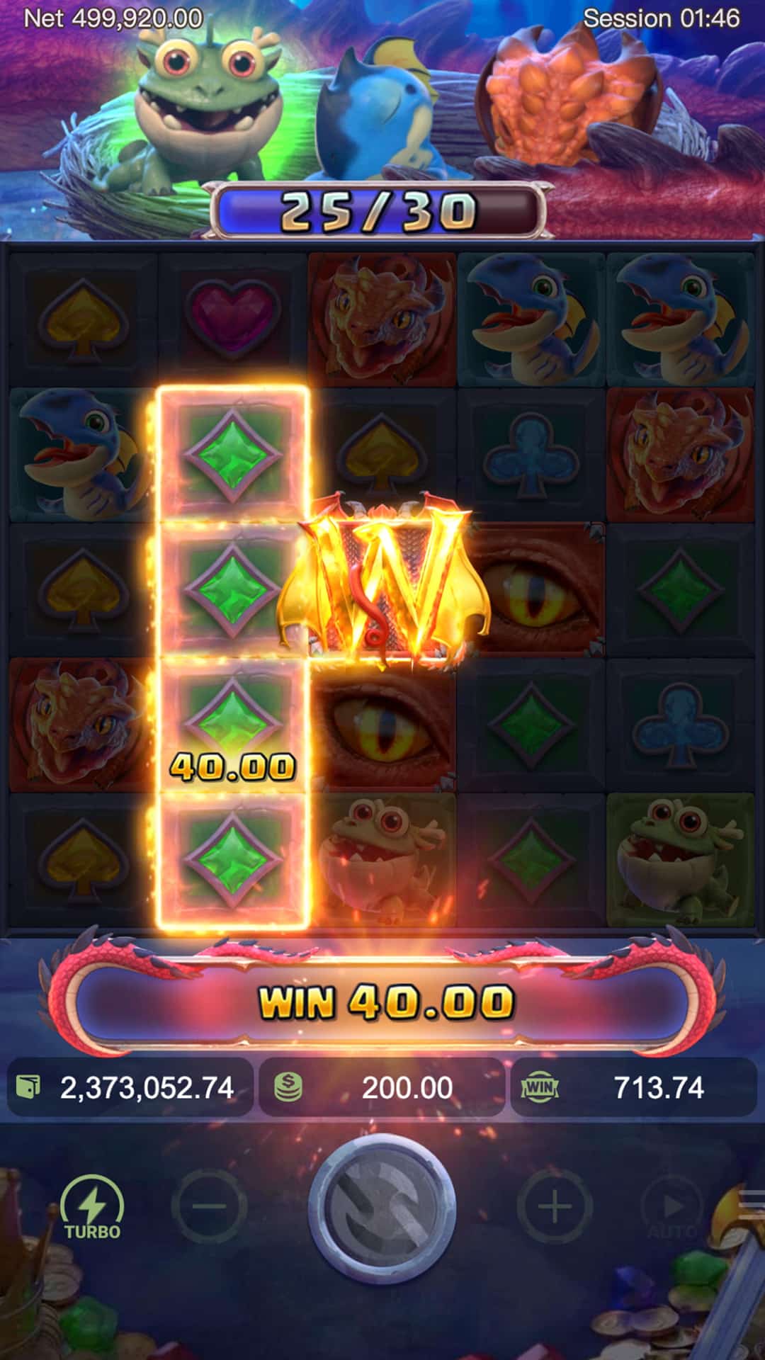 dragon hatch2 winning symbols collection bar