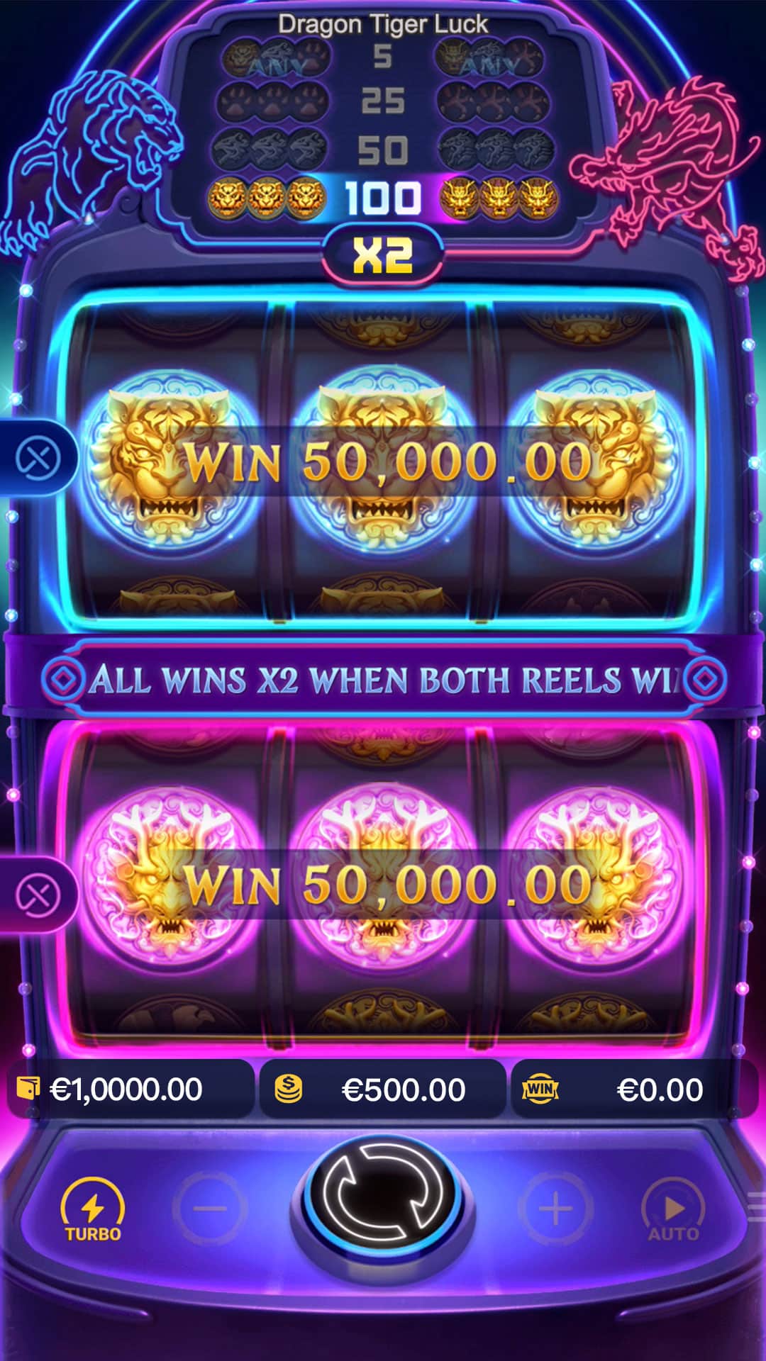 dragon tiger luck multiplier